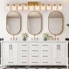 65inch Gold Bathroom Light Fixtures, Modern Bathroom Vanity Light with Milky White Glass Shade, Gold Wall Lamp Sconces for Mirror Bedroom
