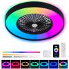 23-inch Black Ceiling Fan Light with LED RGB – Dimmable & Color-Changing, APP & Remote Control, Modern Smart Ceiling Fan for Living Room, Bedroom
