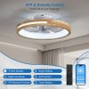 20 Inchs Ceiling Fans with Lights and Remote Low Profile Flush Mount Ceiling Fan with Light
