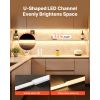 20-Pack 6.6 ft/2M U Shape LED Aluminum Channel, with Milky Cover, End Caps and Mounting Clips, Aluminum Profile for LED Strip Light Installations
