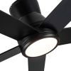 52 in. Black Lowe Profile Ceiling Fan with Light