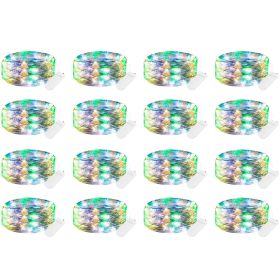 16 Pack Led Fairy Lights Battery Operated String Lights Waterproof Silver Wire 7 Feet 20 Led Firefly Starry Moon Lights For DIY Wedding Party Bedroom (Color: Mix-colored)