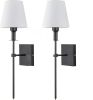 Rechargeable Battery Operated Wall Sconces, Set of 2 with Wireless Remote - Dimmable Modern Cordless Wall Lights for Bedroom, Living Room, Hallway