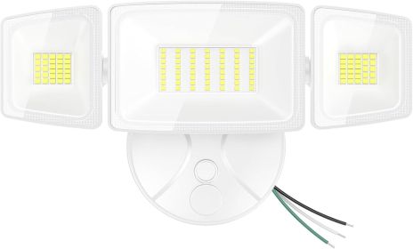 75W Flood Lights Outdoor, 7000LM Brightness Security Lights Switch Controlled, 3 Adjustable Heads, IP65 Waterproof (Color: White)