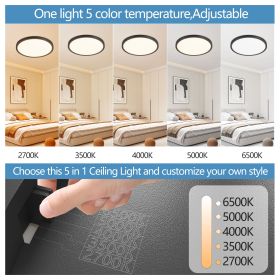 6PK 12 Inch Dimmable LED Flush Mount Ceiling Light, 2700K-6500K Adjustable (size: 12in)