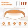 24W Modern LED Mount Ceiling Light with Wood Pattern and Metal Frame