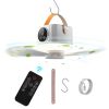 Tent Ceiling Fan with Light 7200mah Rechargeable Battery Operated Hanging Canopy Fan with Remote Control 4 Wind Speeds 3 Brightness