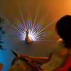 1pc Peacock Projection Lamp, LED Night Light Wall Table Projection Lamp, Decorative Mood Droplight For Kids As Birthday Gifts For Women (Pink)