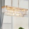 Chandeliers,Rectangular Crystal Chandelier Adjustable,E12 Modern Industrial Crystal Lights