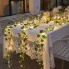 1 Roll Of Artificial Ivy Leaf Plants With LED String Lights (86.6''); Green Vine Garland Hanging Lights For Wall Party Wedding Room Home Kitchen Indoo