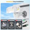 75W Flood Lights Outdoor, 7000LM Brightness Security Lights Switch Controlled, 3 Adjustable Heads, IP65 Waterproof